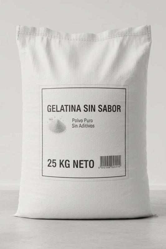 Gelatina Sin Sabor Pura en Polvo (25 kg) 